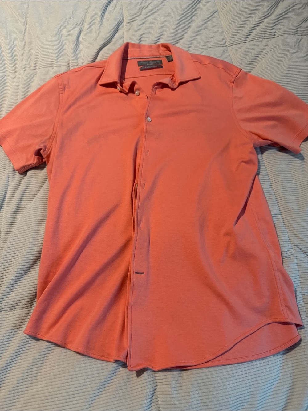 Daniel Cremieux Coral Pink Short-Sleeve Button Shirt